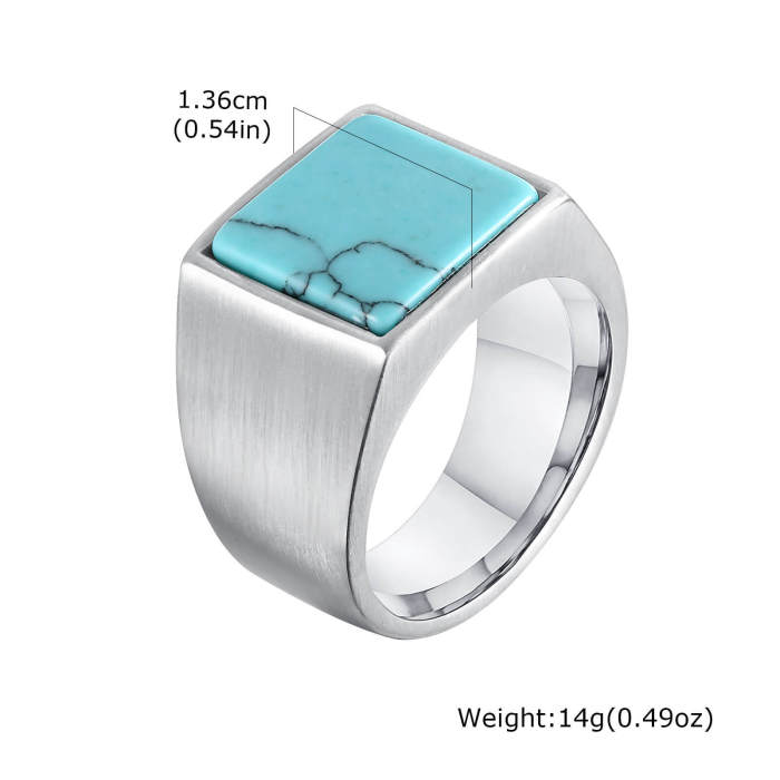 Wholesale Stainless Steel Mens Stone Signet Ring