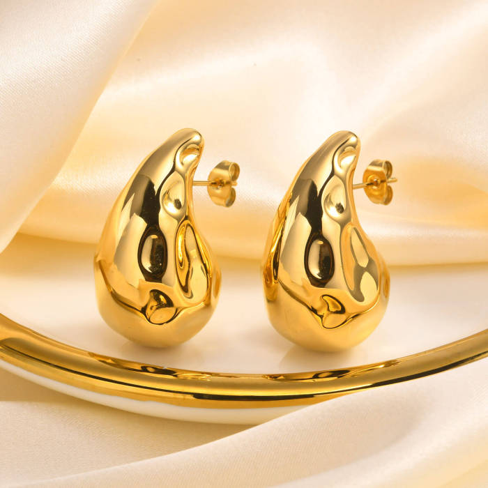 Wholesale Steel Hammered Drop Earrings