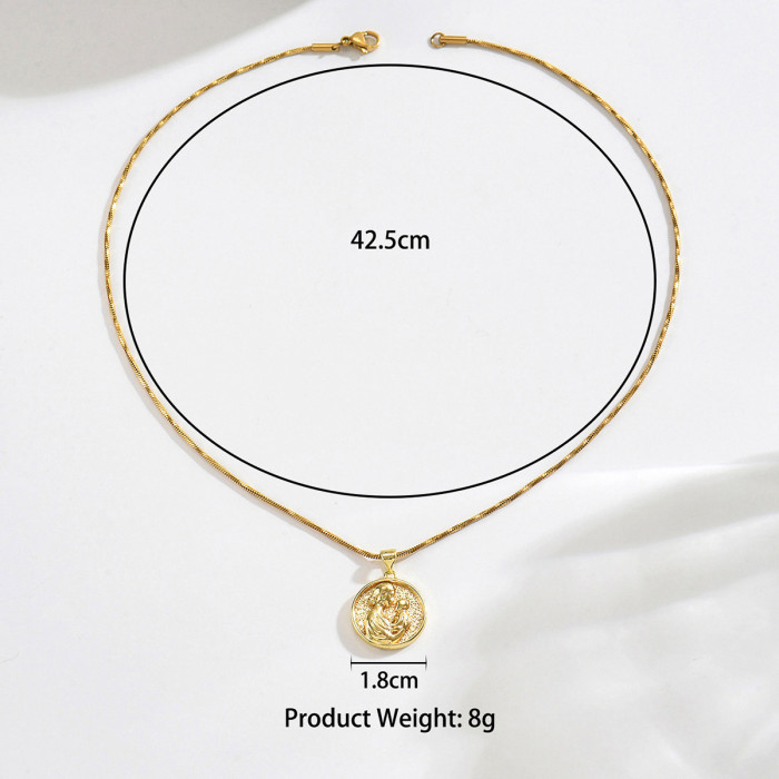 Wholesale Stainless Steel Virgin Mary Necklace
