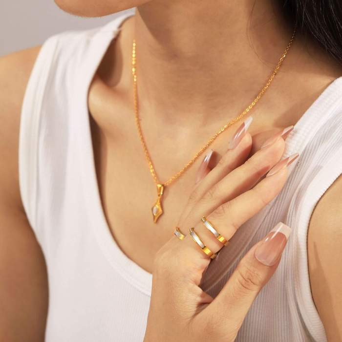Wholesale Stainless Steel Ring and Necklace Set