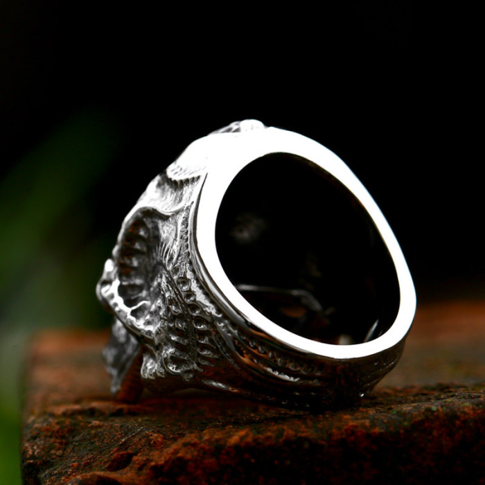 Wholesale Stainless Steel Punk Mechanical Skull Ring