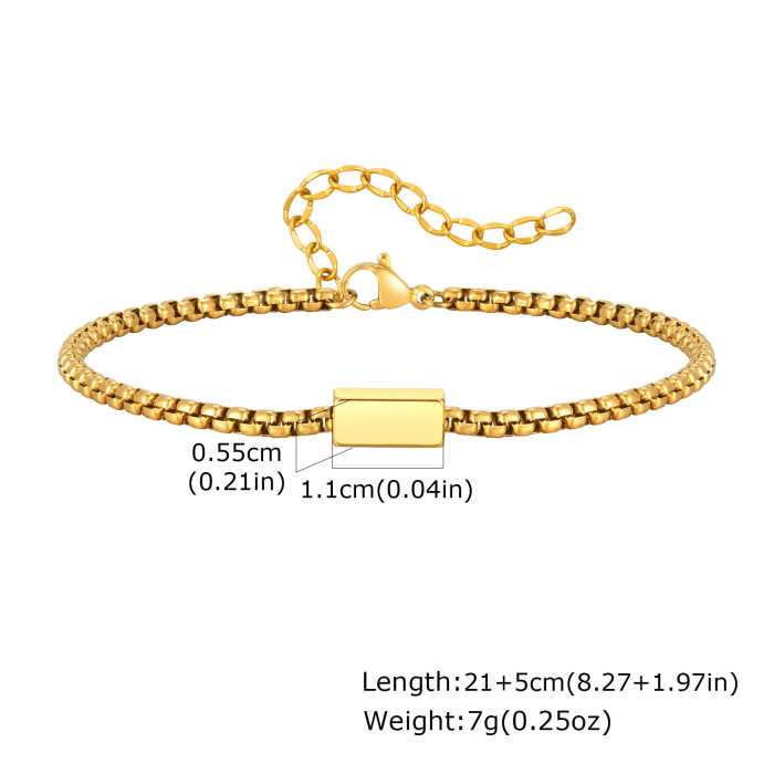 Wholesale Stainless Steel Black Box Chain Bracelet