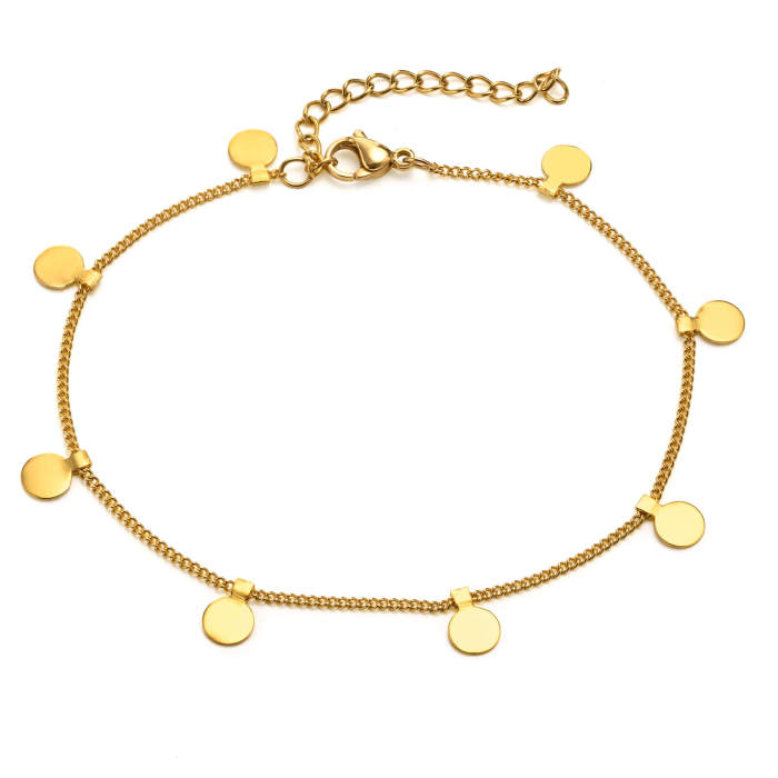 Wholesale Stainless Steel Discs Chain Anklet