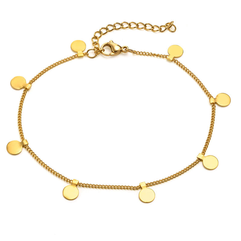 Wholesale Stainless Steel Discs Chain Anklet