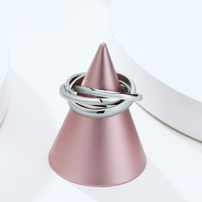 Wholesale Stainless Steel Intertwined Triple Band Ring