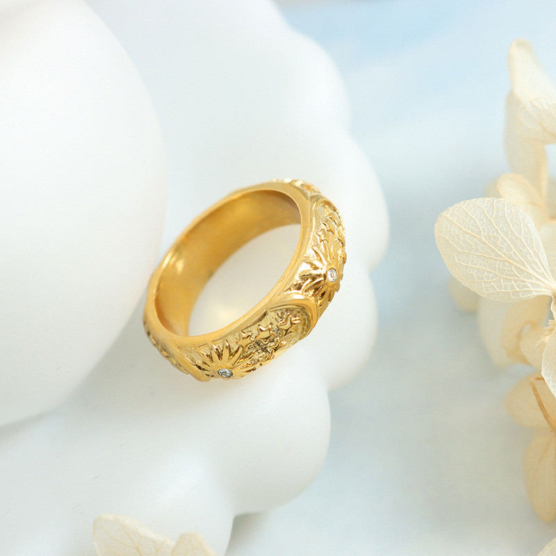 Wholesale Stainless Steel Sun and Moon Rings