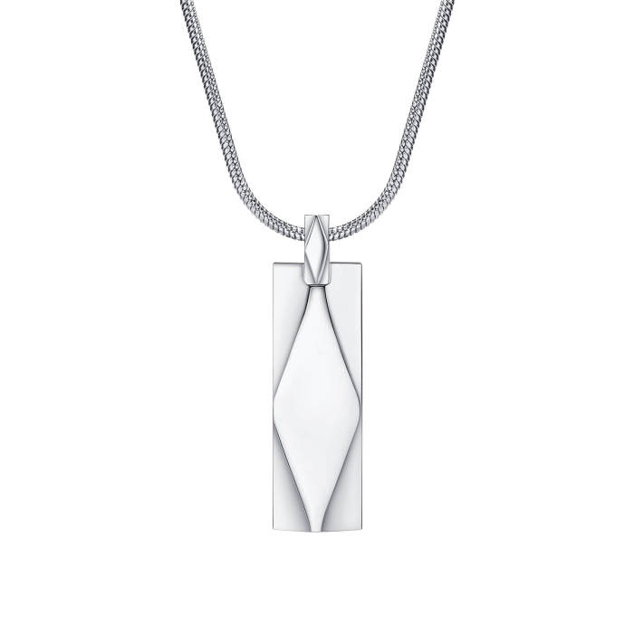 Wholesale Stainless Steel Diamond Faceted Bar Pendant