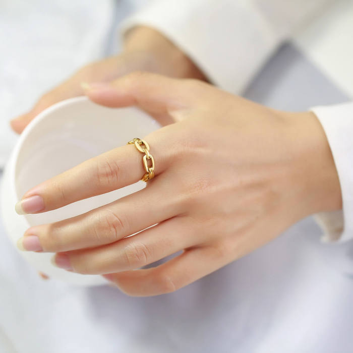 Wholesale Stainless Steel Fashion Chain Link Rings