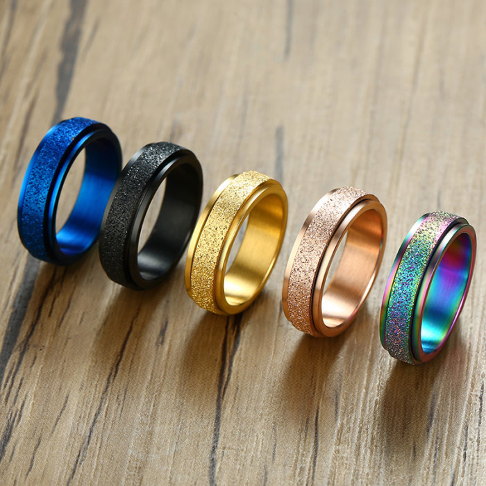Wholesale Stainless Steel Rotating Wedding Ring For Men Women