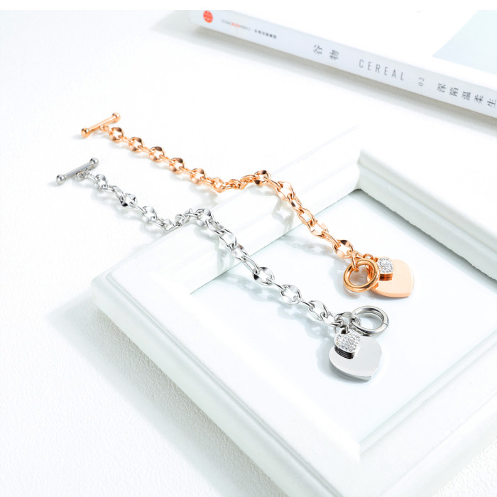 Wholesale Stainless Steel Women's Heart Bracelet