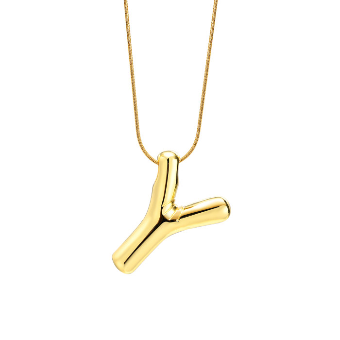 Wholesale Copper Letter and Stainless Steel Necklace