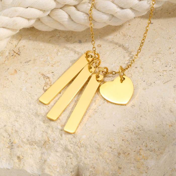 Wholesale Stainless Steel Engravable Bar Necklace