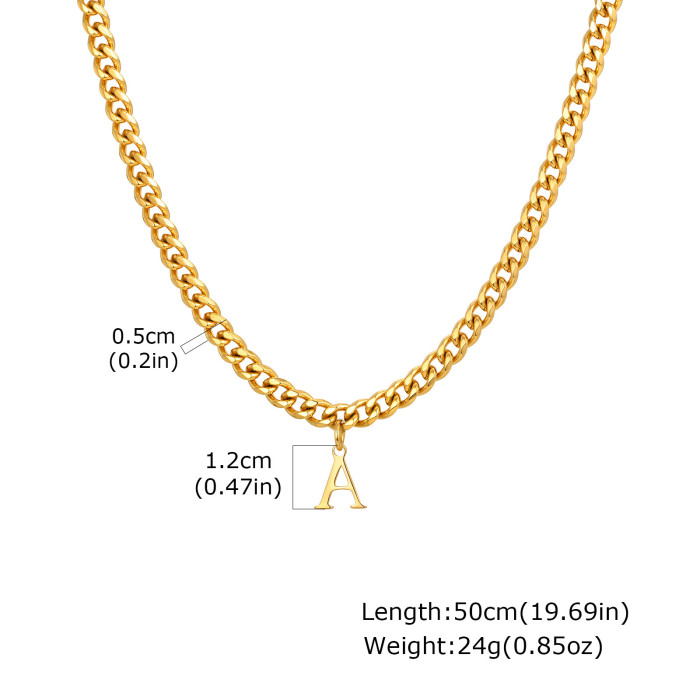 Wholesale Stainless Steel Men's Initial Necklace