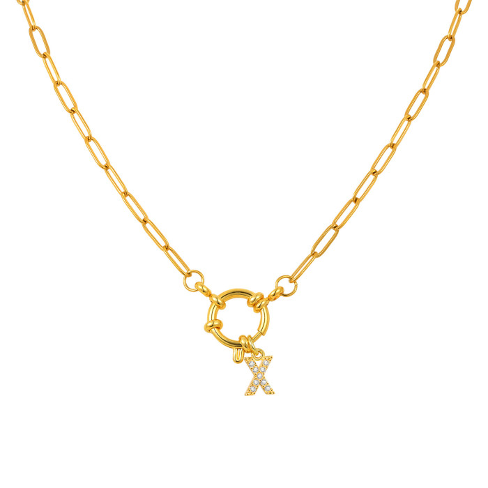 Wholesale Stainless Steel Copper Initial Necklace