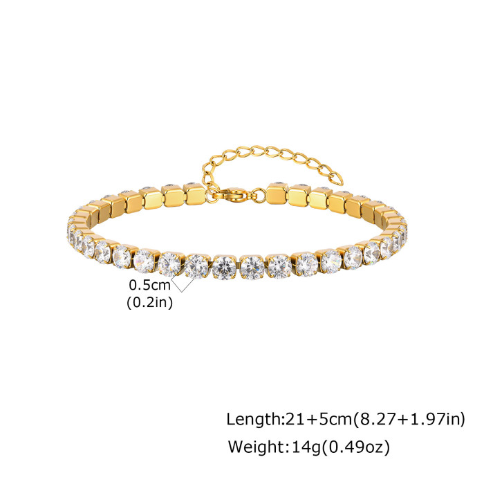 Wholesale Stainless Steel CZ Tennis Anklet