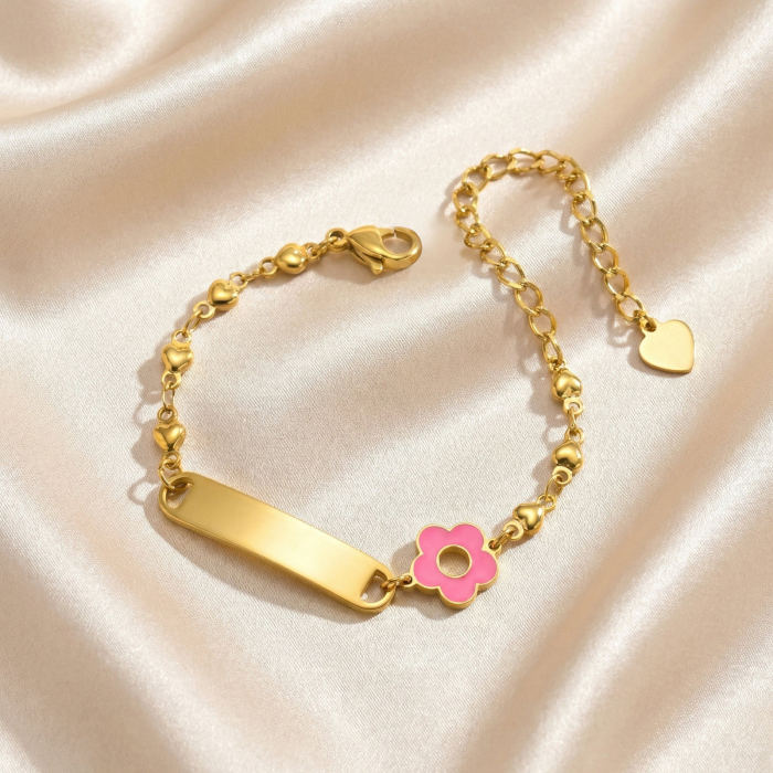 Wholesale Gold Plated Kids Customizable Blank ID Bracelet