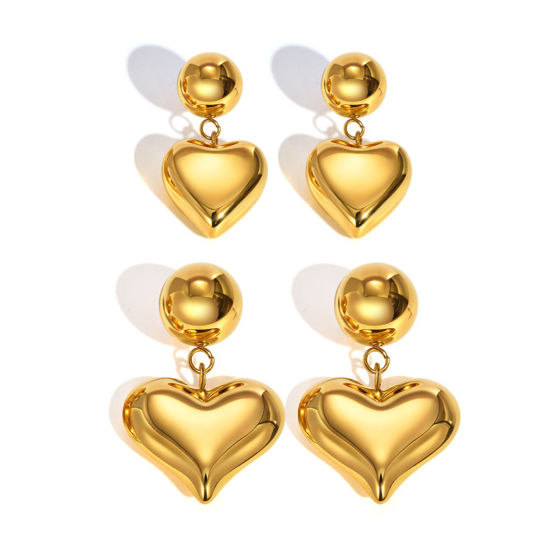 Wholesale Stainless Steel Heart Shaped Earrings