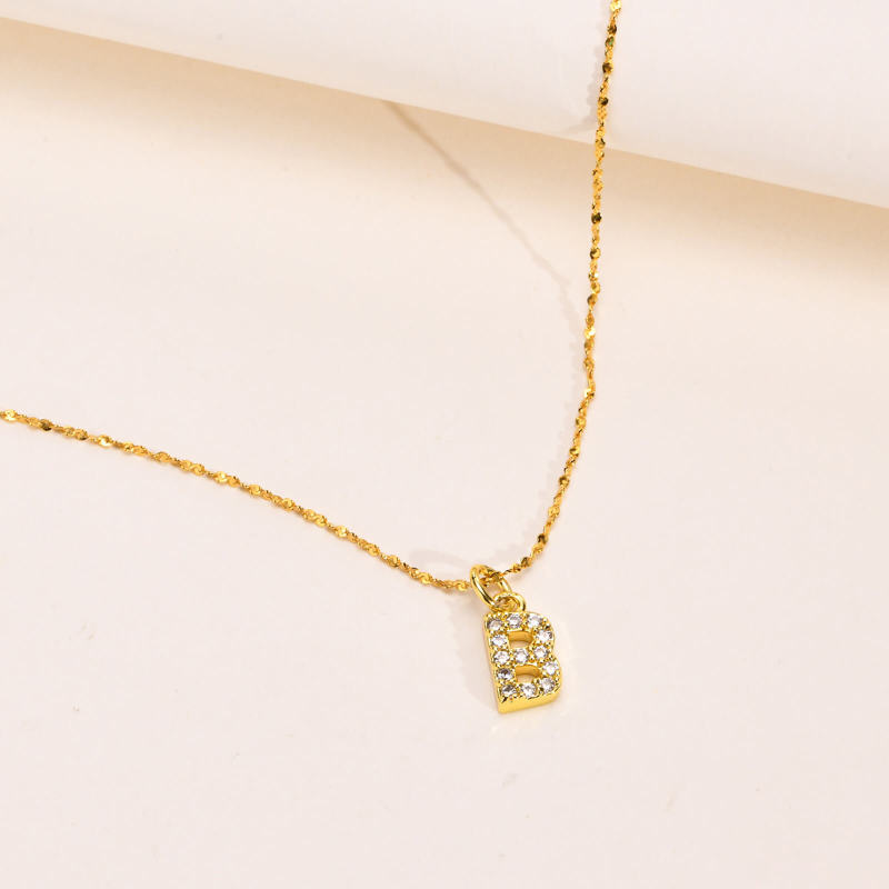 Wholesale Copper A Z Initial Lettter Pendant Necklaces