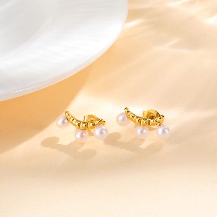 Wholesale Stainless Steel Pearl Earrings