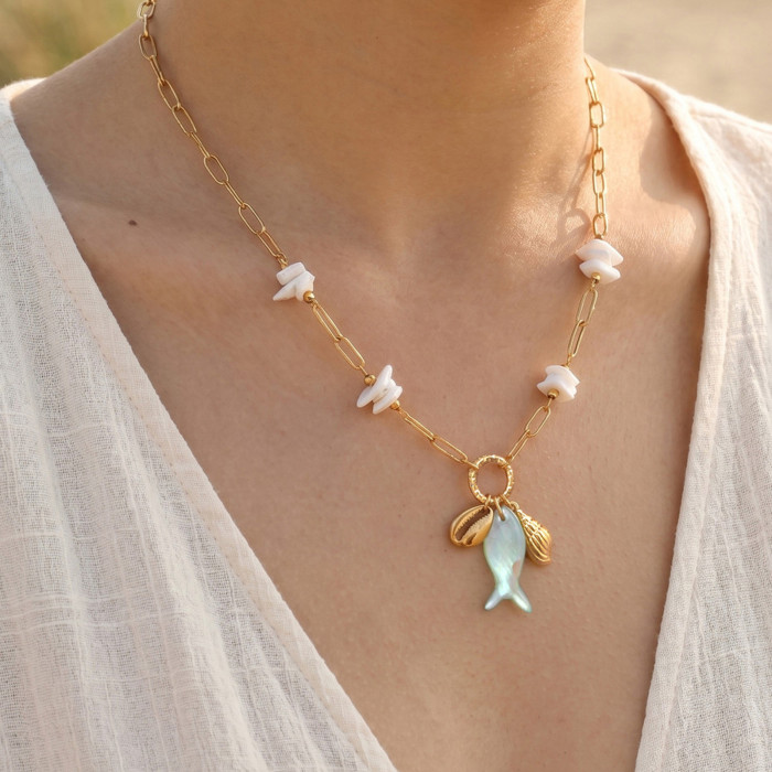 Wholesale Stainless Steel Marine Charm Necklace