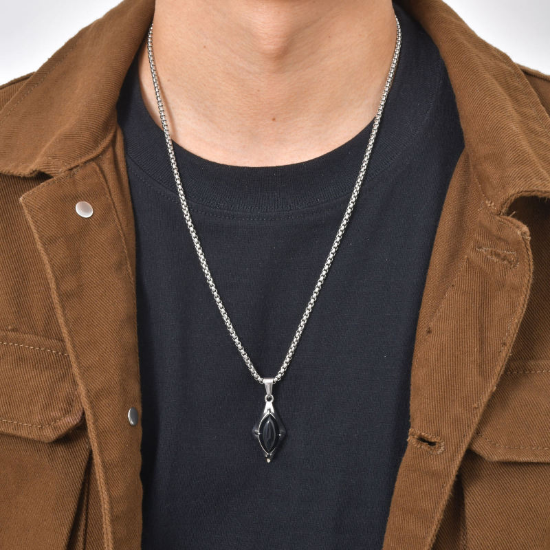 Stainless Steel Geometric Gemstone Pendant Wholesale