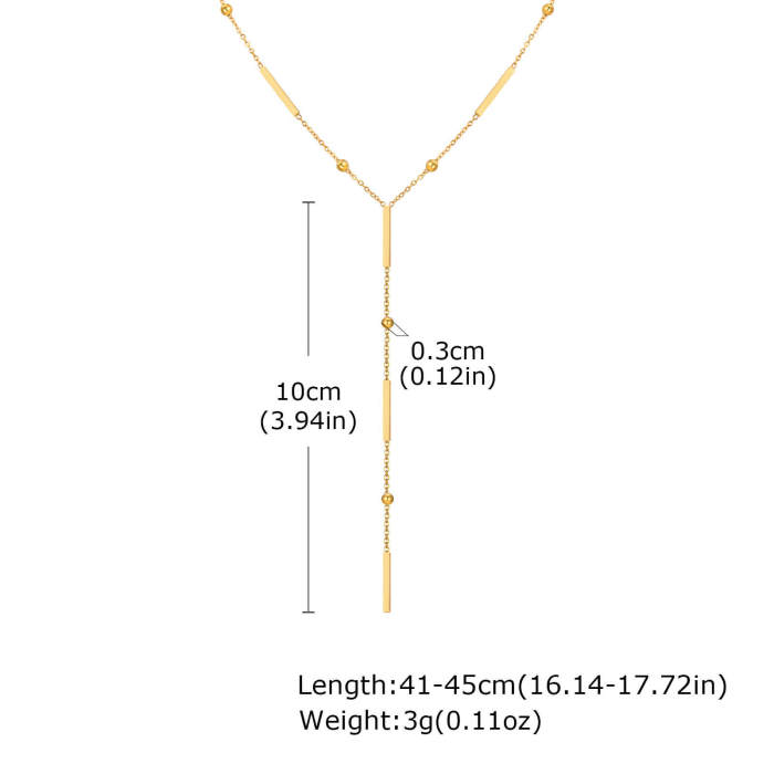 Wholesale Stainless Steel Y Shape Tassel Necklace