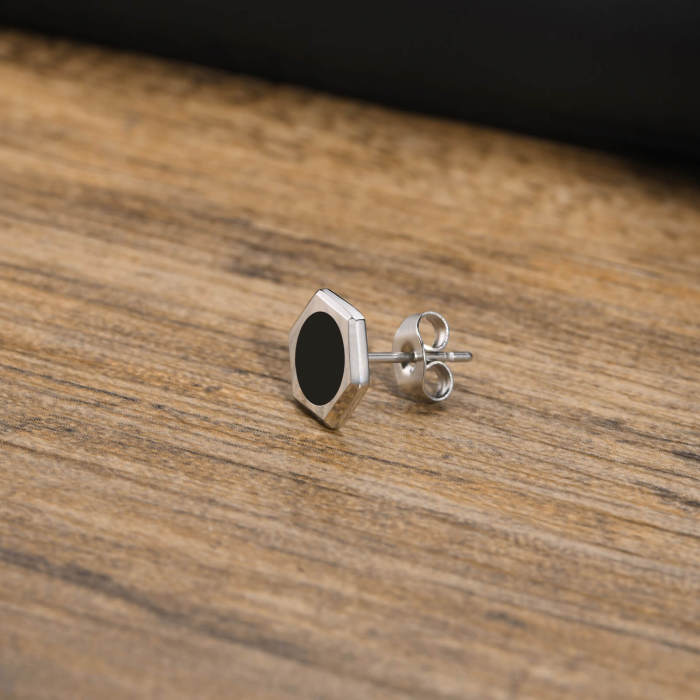 Wholesale Stainless Steel Hexagonal Stud Earrings