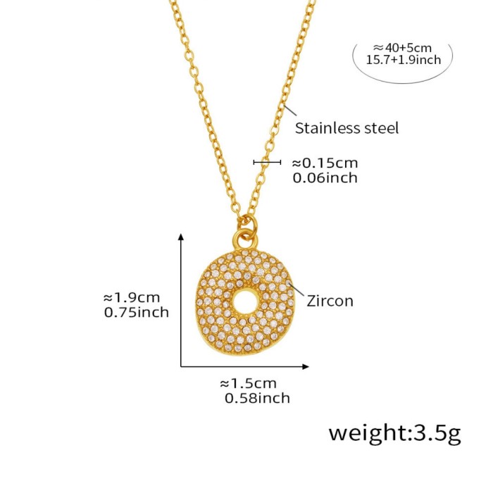 Wholesale Stainless Steel 5A CZ Initial Necklace