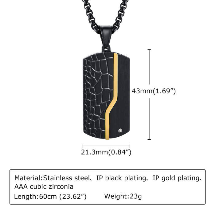 Wholesale Stainless Steel Thin Line Crocodile Dog Tag Pendant