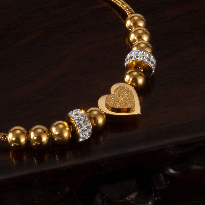 Wholesale Stainless Steel Beaded Heart Bracelet