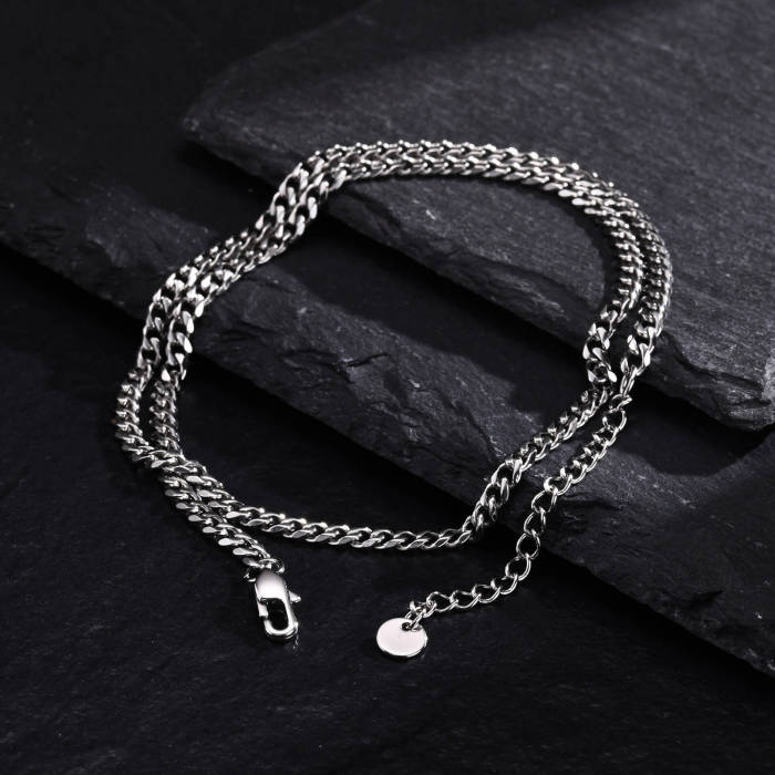 Wholesale Stainless Steel Double Stacked Bracelet