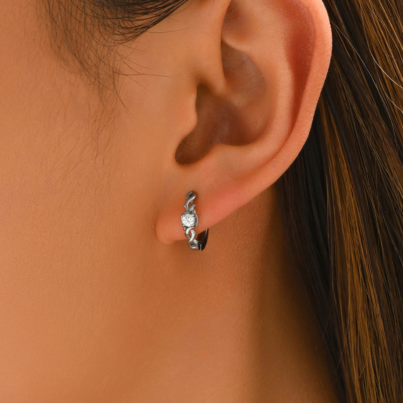 Wholesale Stainless Steel Twisted Vine Hoop Earrings