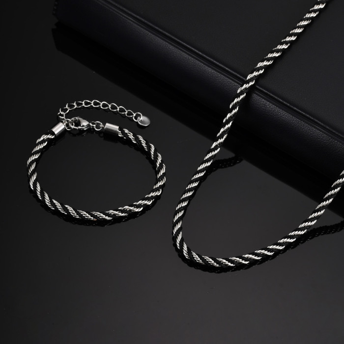 Wholesale Stainless Steel Braided Rope Twist Bracelet