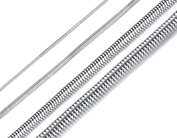 Wholesale Stainless Steel Necklace 1/2/3/4mm Round Snake Chain