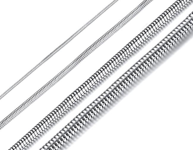 Wholesale Stainless Steel Necklace 1/2/3/4mm Round Snake Chain