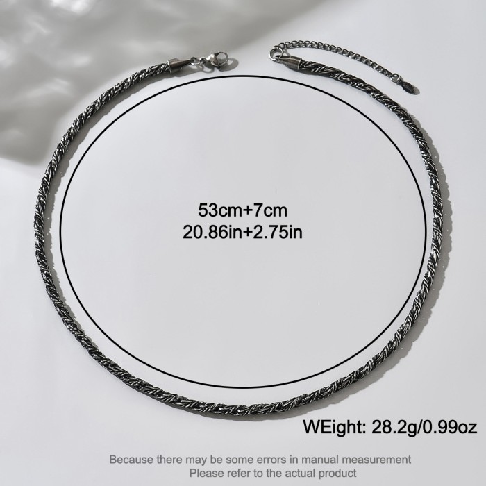 Wholesale Men's Oxidized Stainless Steel Wheat Chain