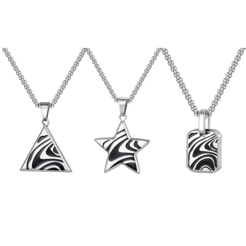 Wholesale Stainless Steel Black Wave Pendant