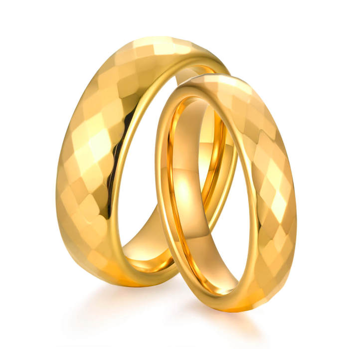 Wholesale Diamond Faceted Tungsten Wedding Bands