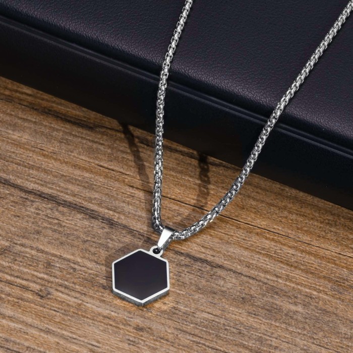 Wholesale Stainless Steel Hexagonal Enamel Pendant