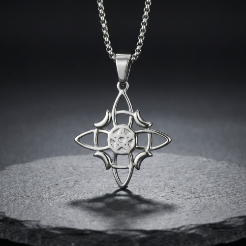 Wholesale Stainless Steel Witch Knot Necklace