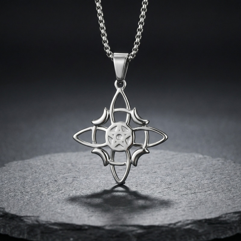 Wholesale Stainless Steel Witch Knot Necklace
