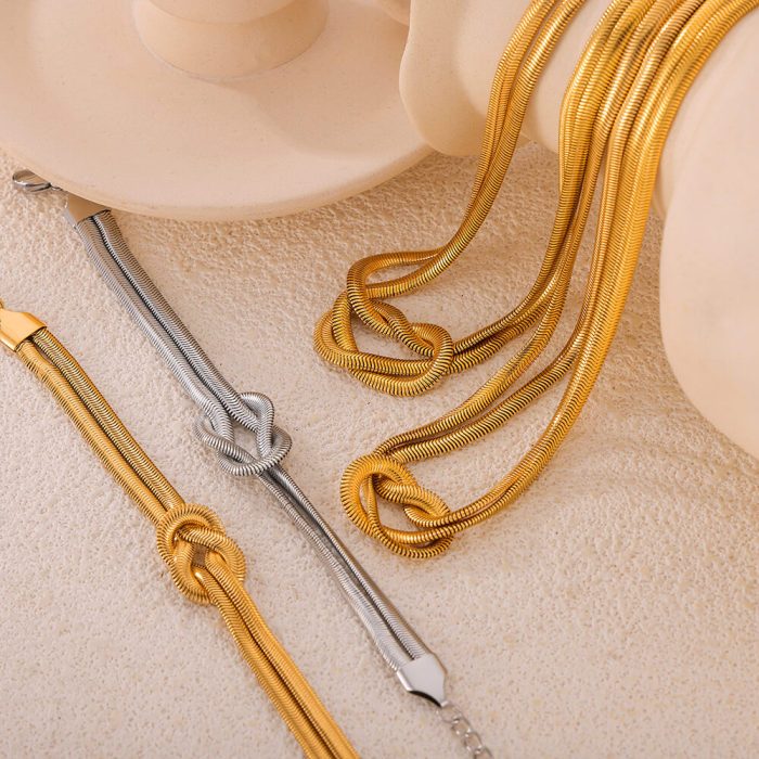 Wholesale Stainless Steel Double Snake Bone Necklace