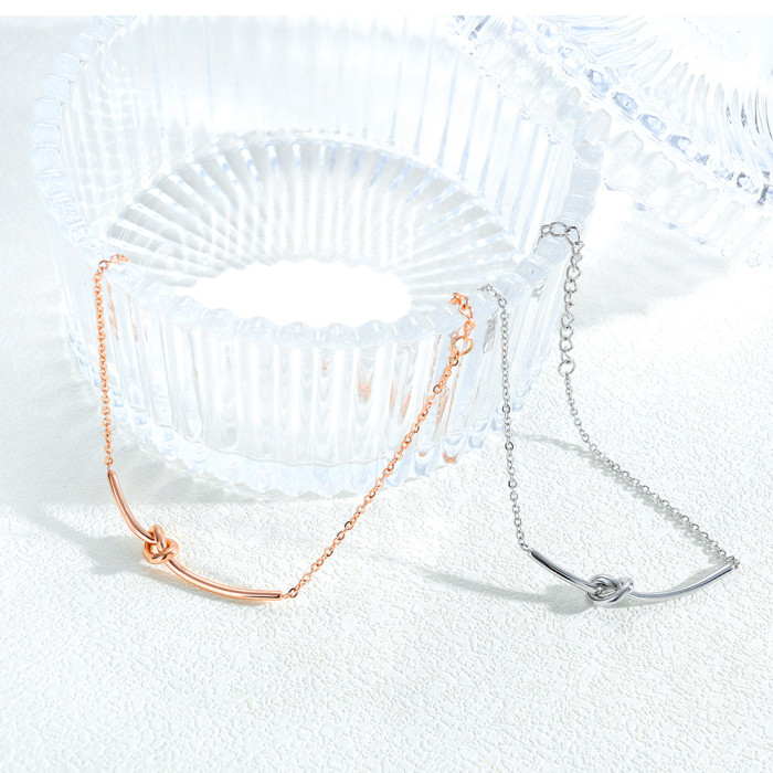 Wholesale Stainless Steel Adjustable Love Knot Bracelet