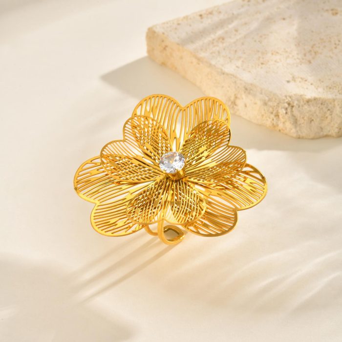 Wholesale Stainless Steel Flower Ring