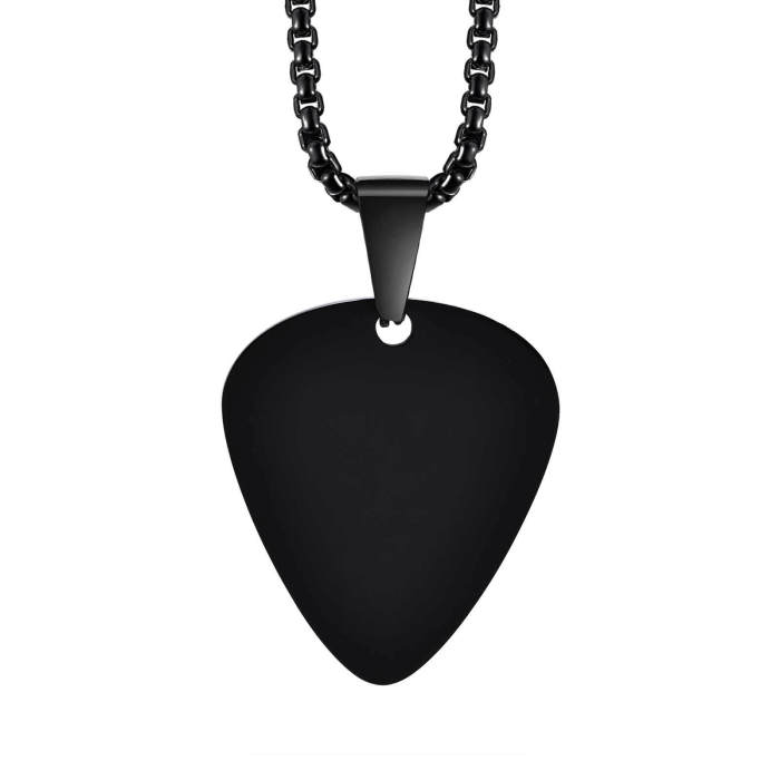 Wholesale Stainless Steel Engravable Guitar Pick Necklace