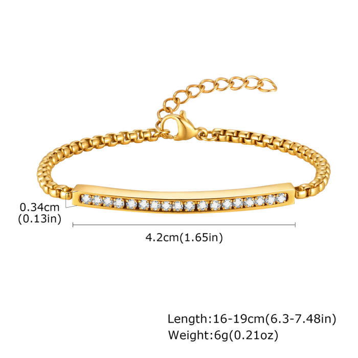 Wholesale Stainless Steel Couple Zirconia Bracelet