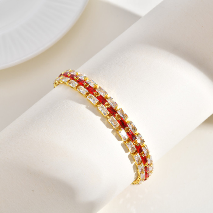 Wholesale 18K Gold Plated Zircon Tennis Bracelet