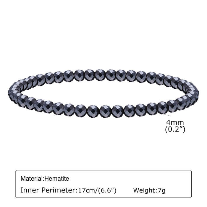 Wholesale Black Gallstone Hematite Beaded Bracelets