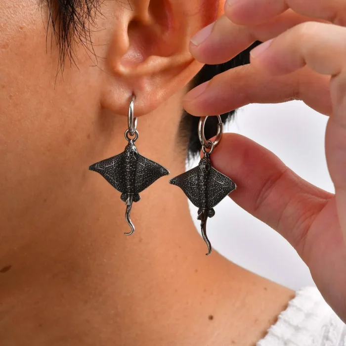 Wholesale Stainless Steel Devilfish Earrings