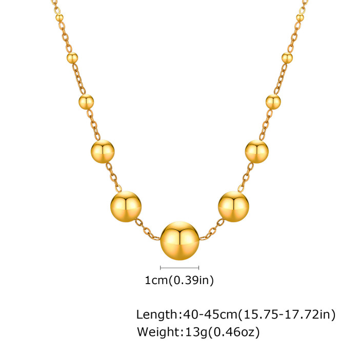 Wholesale Stainless Steel Balls Gold Necklace